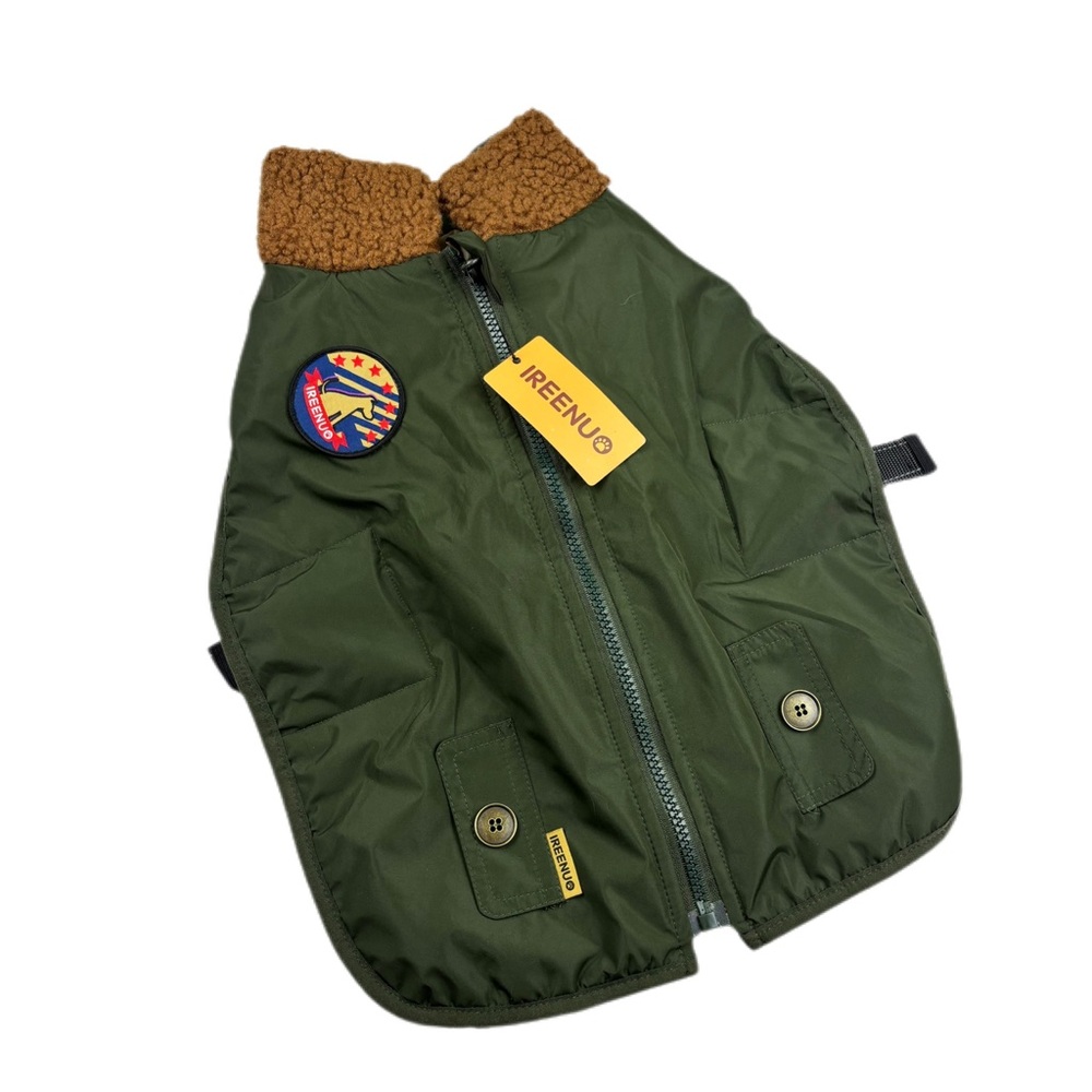 NWT! Ireenuo Green Dog Coat Jacket Size small